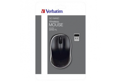 Verbatim 49042 Go Nano, Безжична мишка, 1600DPI, оптичен, черно