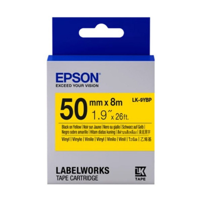 Epson LabelWorks LK-9YBVN C53S659004 50мм x 7м, черно копиране / жълт фон, винилова, оригинален лента