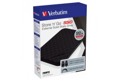 Verbatim 53250 Store N Go, Външен SSD диск, 512GB, 2.5", USB-A/Micro-B, конектор USB-A към USB-C, черно