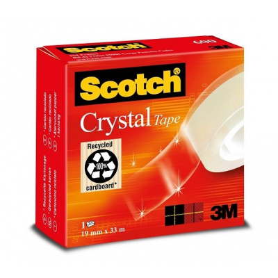 3M 600 Scotch Crystal Tape Прозрачна лента, 19 мм x 33 м