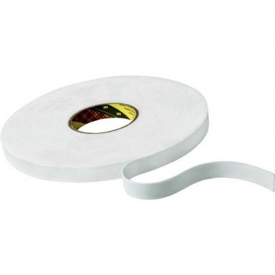3M 9508W Двустранна монтажна лента от пяна, бял, 19 мм x 3 м