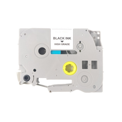 Brother HGe-261, 36mm x 8m, черен печат / бял фон, бързоходен съвместима лента