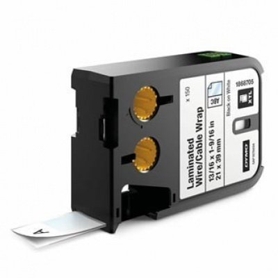 Dymo XTL 1868705, 21mm x 39mm, 150ks, черен печат/бял фон, ламинирани оригинални етикети
