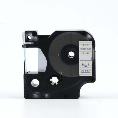 Съвместима лента с Dymo 45011, S0720510, 12mm x 7m син шрифт / прозрачен субстрат