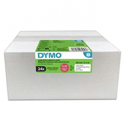 Dymo 2223589, 54mm x 25mm, за обратния адрес, бялото оригинални хартиени етикети, 24 x 500 компютри