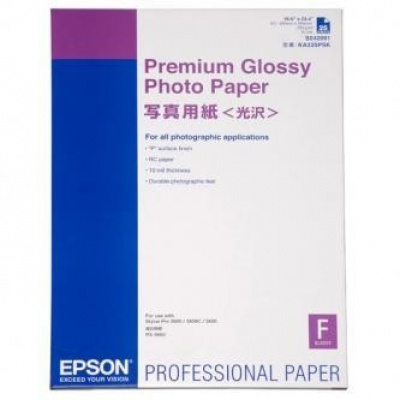Epson Premium Glossy Photo Paper S042091, 255 g/m2, A2, 25бр, лъскав, бял, фотохартия