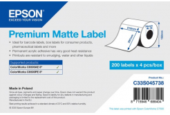 Epson C33S045738 Preмiuм Matte, за ColorWorks, 210x297мм, 200 бр, бели самозалепващи етикети