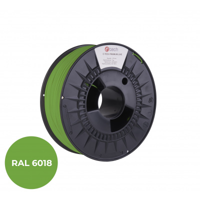 C-Tech 3DF-P-PLA1.75-6018 3D филамент, PREMIUM LINE, PLA, RAL6018, 1,75mm, 1000g, Зелен - Жълт (Green)