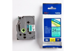 Brother TZ-751 / TZe-751, 24mm x 8m, черен печат / зелен фон, оригинална лента