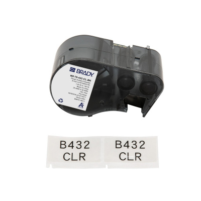 Brady M5-78-432-CL-BK / 170874, 25.40 mm, Polyester, черно копиране / прозрачна основа