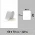 Niimbot A2A28228501, 60x70mm, 110 бр, бял самозалепващи се етикети