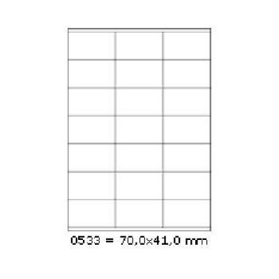 Самозалепващи етикети 70 x 41 mm, 21 етикети A4, 100 листа