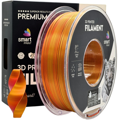 Smart Print FG-S100-E1, 3D филамент, PLA Silk, 1,75mm, 1000g, Dual Color, Многоцветен (Red, Gold)