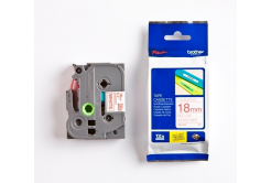 Brother TZ-242 / TZe-242, 18mm x 8m, червен печат / бял фон, оригинална лента