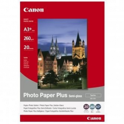 Canon Photo Paper Plus Semi-Glossy 1686B032, 260 г/м2, A3+, 20 бр., полугланц, сатен, бял, фотографска хартия