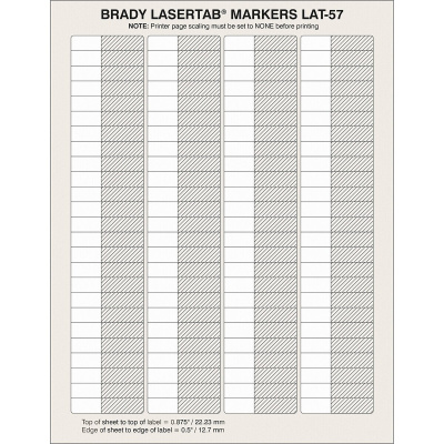 Brady LAT-57-361-2.5 / 089402, LaserTab Laser Printable Labels, 9.53 mm x 45.72 mm