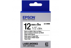 Epson LabelWorks LK-4WBB C53S654023 12мм x 9м, черно копиране / бял фон, матна, оригинален лента
