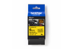 Brother TZ-FX611 / TZe-FX611 Pro Tape, 6mm x 8m, черен печат/жълт фон, оригинална лента