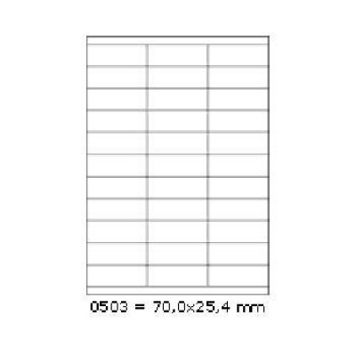 Самозалепващи етикети 70 x 25,4 mm, 33 етикети A4, 100 листа