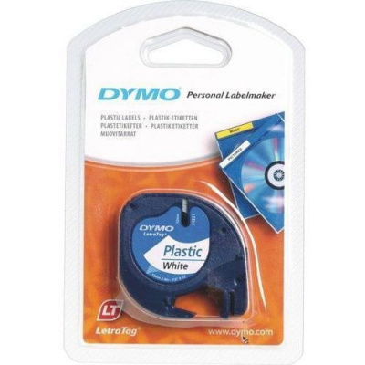 Dymo LetraTag 59422, S0721560, 12mm x 4m, черен печат/бял фон, оригинална лента