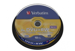 VERBATIM DVD+RW(10-Pack)Шпиндел4x/DLP/4.7GB