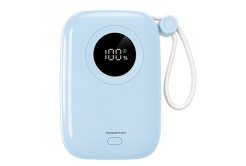 Powerton ENERGY PASTEL EDITION външна батерия 10000mAh, 2x USB-C, 22.5W, интегрирани кабели, синя