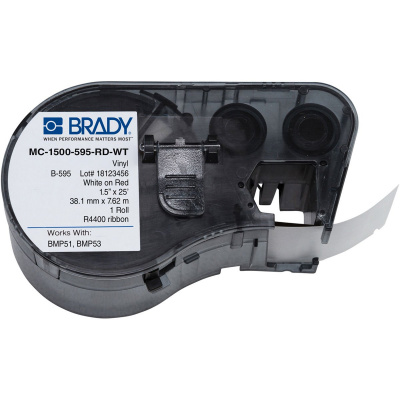 Brady MC-1500-595-RD-WT / 143402, лепилна лента 38.10 mm x 7.62 m
