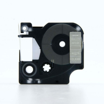 Съвместима лента с Dymo 45020, S0720600, 12mm x 7m бял печат / прозрачен субстрат