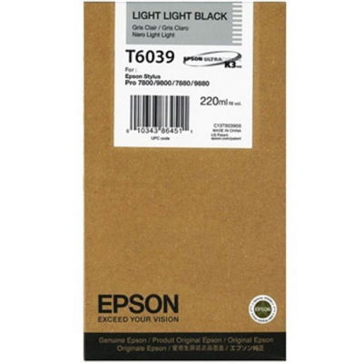 Epson T603900 светло черно (light black) оригинална касета