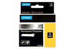 Dymo Rhino 18486, S0718180, 12mm x 5,5m черен печат / метална фон, оригинална лента