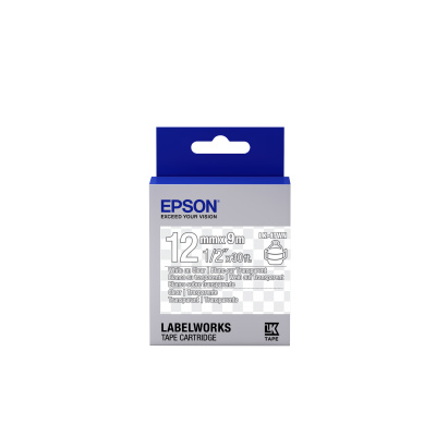 Epson LabelWorks LK-4TWN C53S654013 12мм x 9м, бял печат / прозрачен фон, оригинален лента