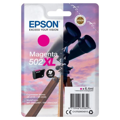 Epson 502XL T02W340 магента (magenta) оригинална касета