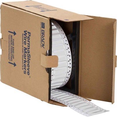 Brady LSZH-250-2-WT / 141232, етикети, THT Low Smoke Halogen Free Permasleeve Wire Marking Sleeves, 50.80 mm x 11.15 mm