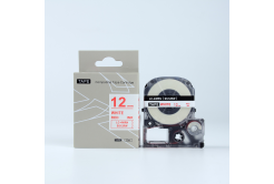 Epson LK-SS12RW, 12mm x 9m, червен печат / бял фон, съвместима лента