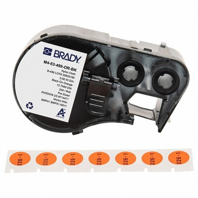 Brady M4-83-499-RD-BK / 170806, 12.70 mm, Nylon, черно копиране / червен фон