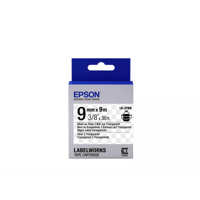 Epson LabelWorks LK-3TBN C53S653004 9мм x 9м, черно копиране / прозрачен фон, оригинален лента