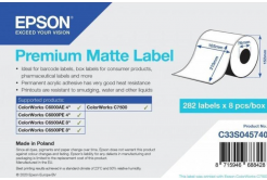 Epson C33S045740 Preмiuм Matte, за ColorWorks, 105x210мм, 282 бр, бели самозалепващи етикети