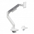 Powerton ERGO MONOA Регулируема стойка за монитор, бяла, 2-20KG, скоба, 17"- 49", 75x75/100x100