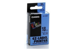 Casio XR-18BU1, 18mm x 8m, черен печат/синьо фона, оригинален лента