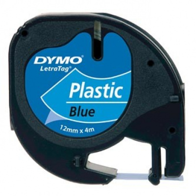 Dymo LetraTag 59426,S0721600 / S0721650 12mm x 4m черен печат/син фон оригинална лента