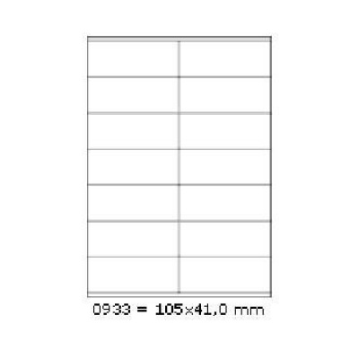 Самозалепващи етикети 105 x 41 mm, 14 етикети A4, 100 листа