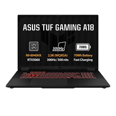 ASUS TUF Gaming A18/FA808PP-TT010WZ/R9-8940HX/18"/2560x1600/32GB/1TB/RTX 5070/W11H/Сив/2R