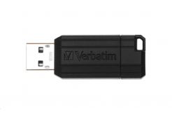 VERBATIM Flash Disk 64GB USB 2.0 Store 'n' Go PinStripe, черен