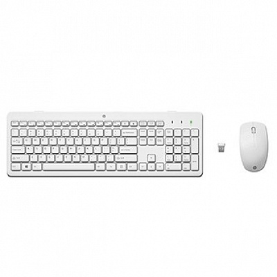 HP 3L1F0AA 230 Sada klávesnice bezdrátová CZ, bílá s bezdrátovou optickou myší, AA, klasická, bezdrátový přijímač USB typ 2.4 [GHz]