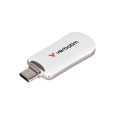 VERBATIM Flash Disk 128GB Plectra USB-C 3.0, бял