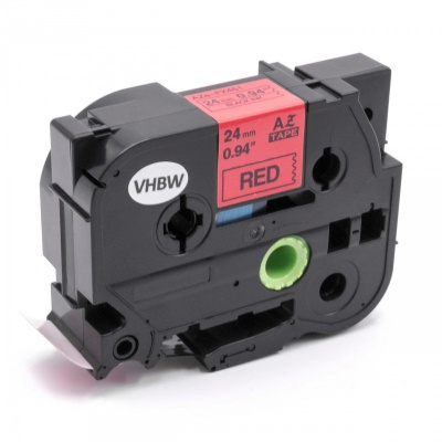 Brother TZe-V451, 24mm x 5,5m, черен печат / червен фон, винил, съвместима лента