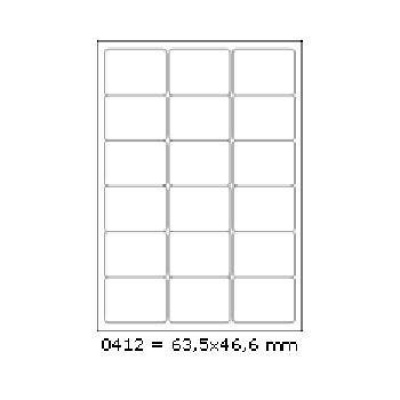 Самозалепващи етикети 63,5 x 46,6 mm, 18 етикети A4, 100 листа