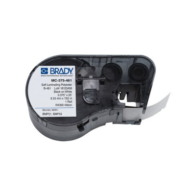 Brady MC-375-461-AW / 143284, Етикети за етикетираща машина, 9.53 mm x 7.62 m