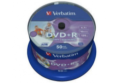 VERBATIM DVD+R(50-Pack)Spindle/Printable/16x/4.7GB/DLP