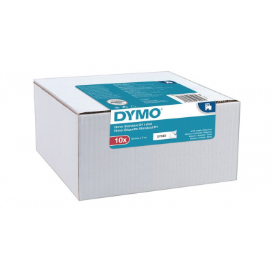Dymo D1 45013, 2093097, 12mm x 7m, черен печат/бял фон, оригинални ленти, 10 бр